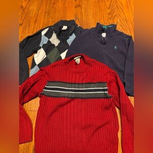 Boys Lot Of 3 sweaters. Small S XS 4 5 6 Izod Arizona Gymboree Zip Up Pullover